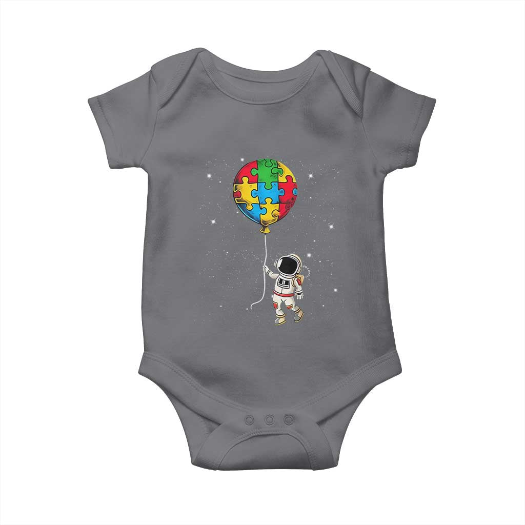 Autism Awareness Astronaut Baby Onesie Puzzle Pieces Balloon Space Autistic TS10 Charcoal Print Your Wear