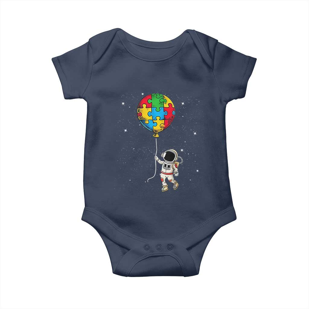 Autism Awareness Astronaut Baby Onesie Puzzle Pieces Balloon Space Autistic TS10 Navy Print Your Wear