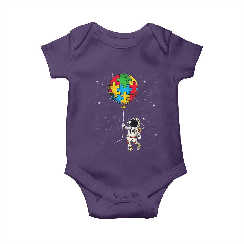 Autism Awareness Astronaut Baby Onesie Puzzle Pieces Balloon Space Autistic TS10 Purple Print Your Wear