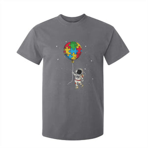 Autism Awareness Astronaut T Shirt For Kid Puzzle Pieces Balloon Space Autistic TS10 Charcoal Print Your Wear