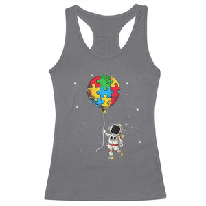 Autism Awareness Astronaut Racerback Tank Top Puzzle Pieces Balloon Space Autistic TS10 Charcoal Print Your Wear