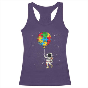 Autism Awareness Astronaut Racerback Tank Top Puzzle Pieces Balloon Space Autistic TS10 Purple Print Your Wear