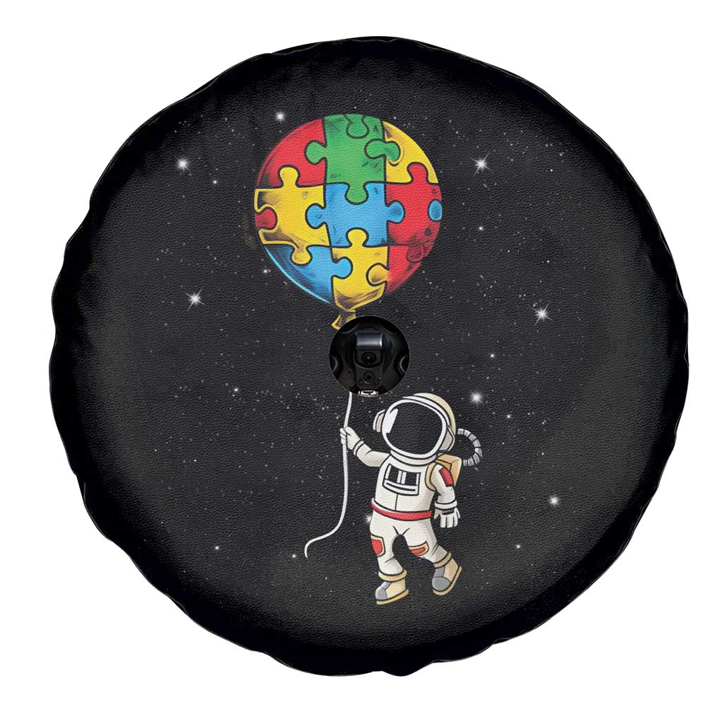 Autism Awareness Astronaut Spare Tire Cover Puzzle Pieces Balloon Space Autistic TS10 Print Your Wear