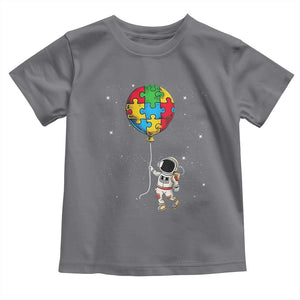 Autism Awareness Astronaut Toddler T Shirt Puzzle Pieces Balloon Space Autistic TS10 Charcoal Print Your Wear