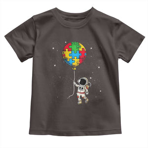 Autism Awareness Astronaut Toddler T Shirt Puzzle Pieces Balloon Space Autistic TS10 Dark Chocolate Print Your Wear