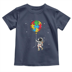 Autism Awareness Astronaut Toddler T Shirt Puzzle Pieces Balloon Space Autistic TS10 Navy Print Your Wear