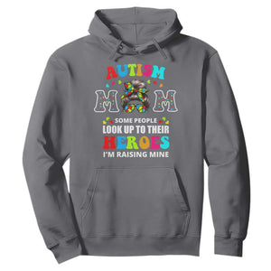Autism Mom Hoodie Raising Hero Messy Bun Autism Awareness TS10 Charcoal Print Your Wear
