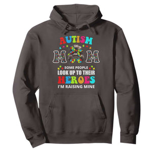 Autism Mom Hoodie Raising Hero Messy Bun Autism Awareness TS10 Dark Chocolate Print Your Wear