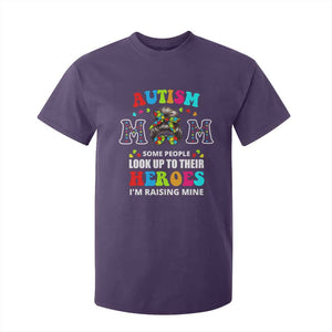 Autism Mom T Shirt For Kid Raising Hero Messy Bun Autism Awareness TS10 Purple Print Your Wear