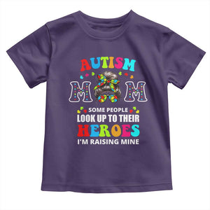 Autism Mom Toddler T Shirt Raising Hero Messy Bun Autism Awareness TS10 Purple Print Your Wear