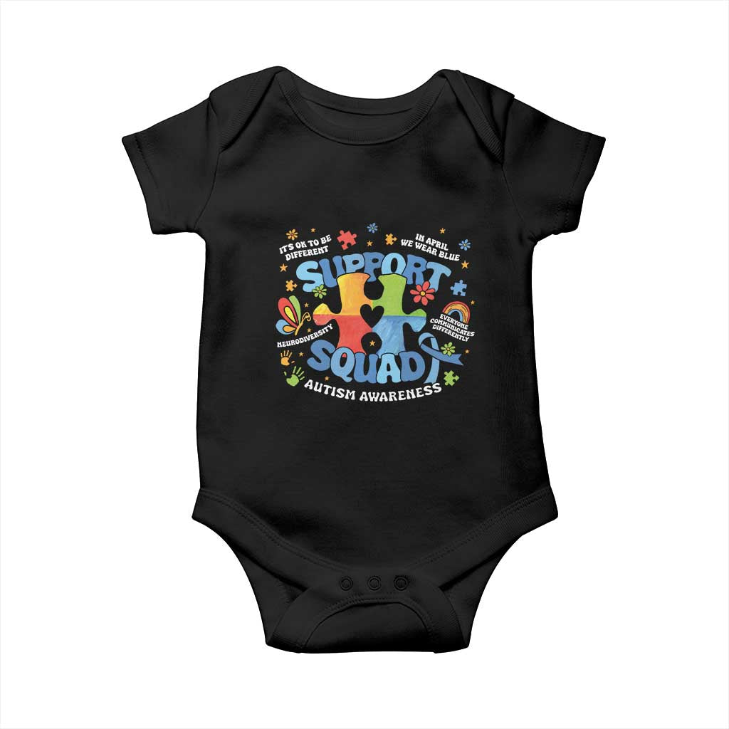 Autism Awareness Support Squad Baby Onesie TS10 Black Print Your Wear