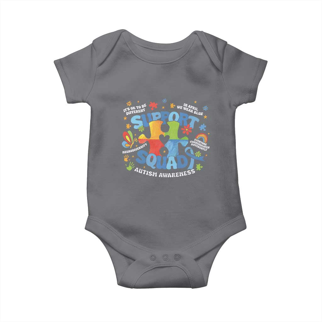 Autism Awareness Support Squad Baby Onesie TS10 Charcoal Print Your Wear