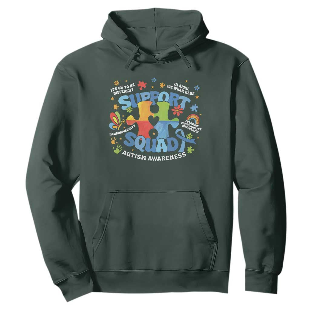 Autism Awareness Support Squad Hoodie TS10 Dark Forest Green Print Your Wear