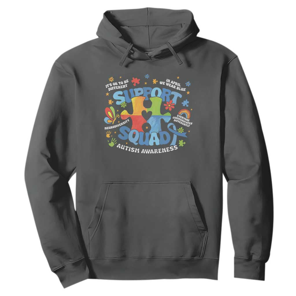 Autism Awareness Support Squad Hoodie TS10 Dark Heather Print Your Wear
