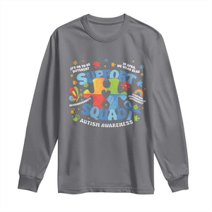 Autism Awareness Support Squad Long Sleeve Shirt TS10 Charcoal Print Your Wear