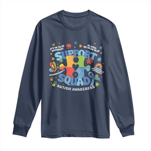 Autism Awareness Support Squad Long Sleeve Shirt TS10 Navy Print Your Wear
