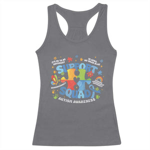 Autism Awareness Support Squad Racerback Tank Top TS10 Charcoal Print Your Wear