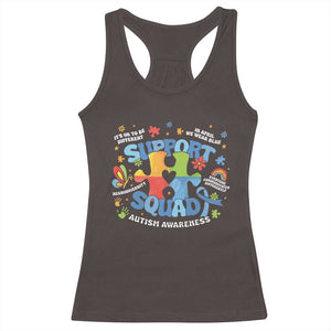 Autism Awareness Support Squad Racerback Tank Top TS10 Dark Chocolate Print Your Wear