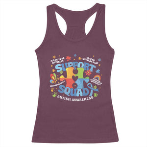 Autism Awareness Support Squad Racerback Tank Top TS10 Maroon Print Your Wear
