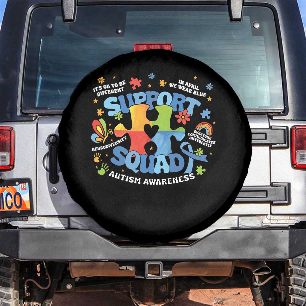 Autism Awareness Support Squad Spare Tire Cover TS10 No hole Black Print Your Wear