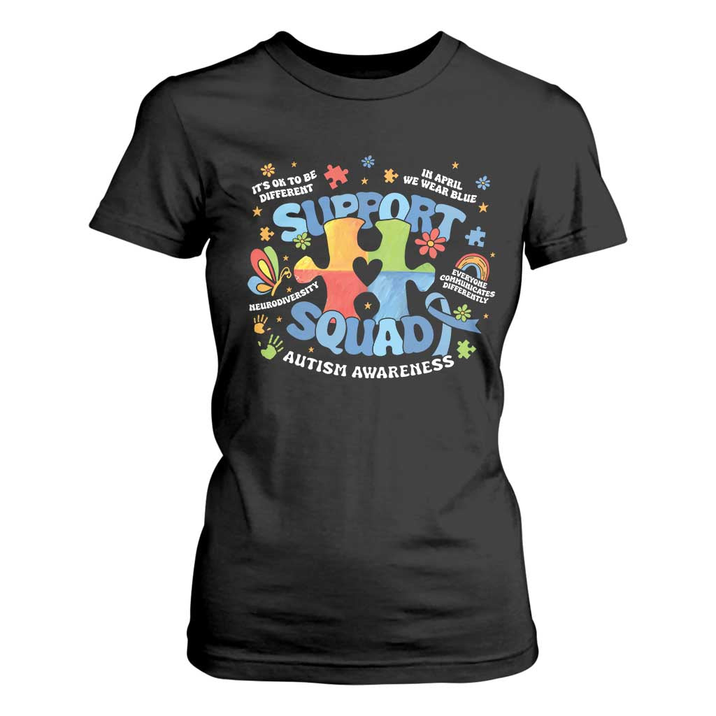 Autism Awareness Support Squad T Shirt For Women TS10 Black Print Your Wear