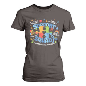 Autism Awareness Support Squad T Shirt For Women TS10 Dark Chocolate Print Your Wear