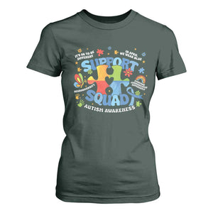 Autism Awareness Support Squad T Shirt For Women TS10 Dark Forest Green Print Your Wear