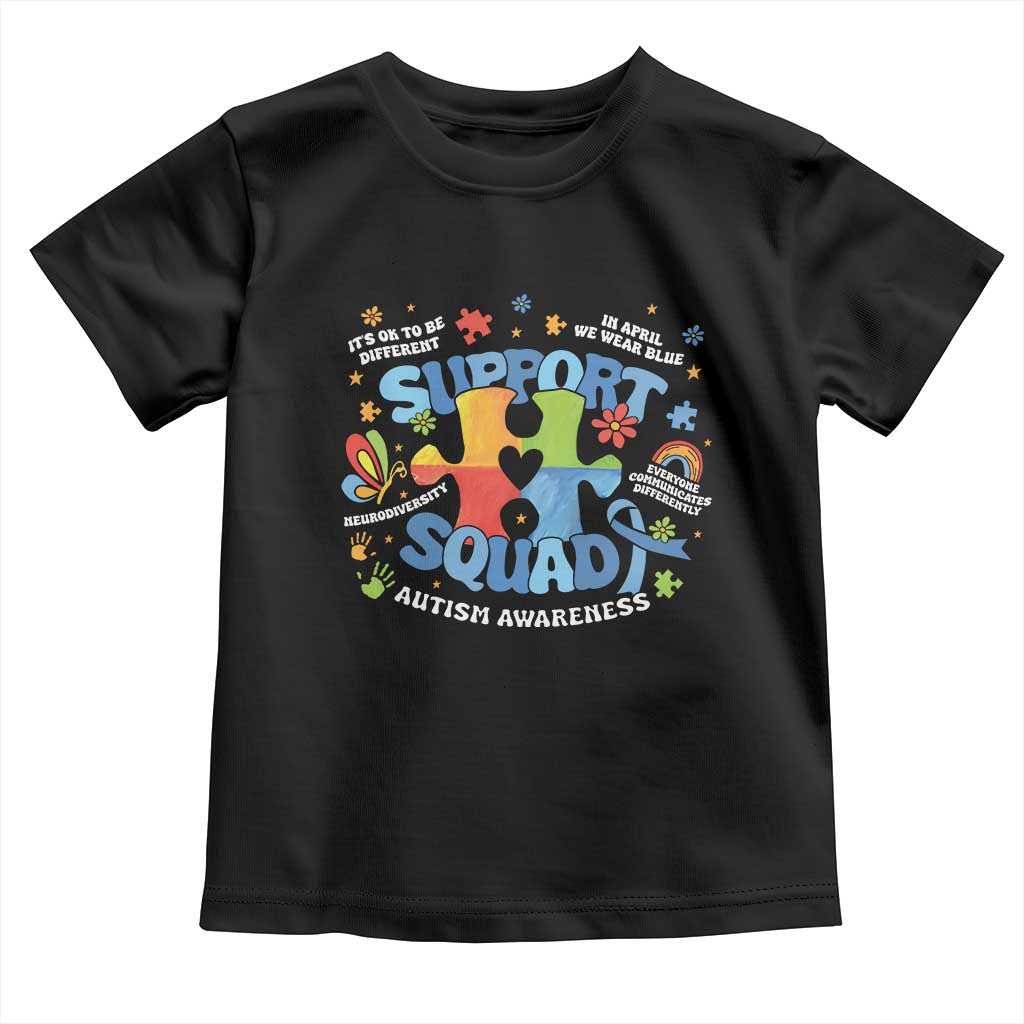 Autism Awareness Support Squad Toddler T Shirt TS10 Black Print Your Wear