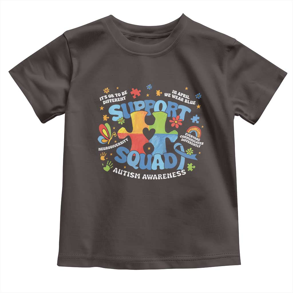 Autism Awareness Support Squad Toddler T Shirt TS10 Dark Chocolate Print Your Wear