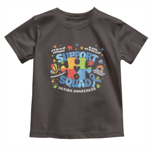 Autism Awareness Support Squad Toddler T Shirt TS10 Dark Chocolate Print Your Wear