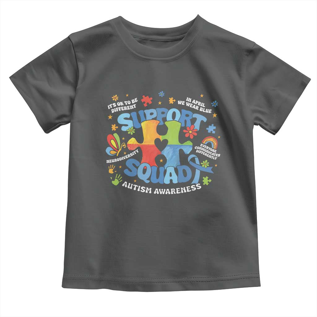 Autism Awareness Support Squad Toddler T Shirt TS10 Dark Heather Print Your Wear