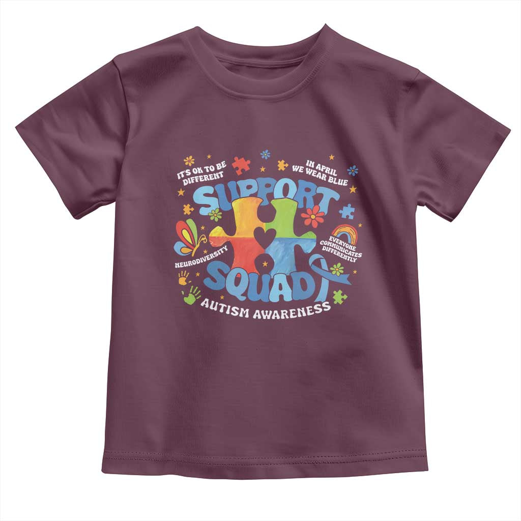 Autism Awareness Support Squad Toddler T Shirt TS10 Maroon Print Your Wear