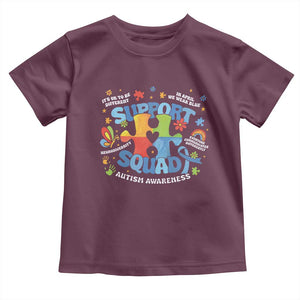 Autism Awareness Support Squad Toddler T Shirt TS10 Maroon Print Your Wear