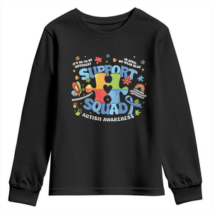 Autism Awareness Support Squad Youth Sweatshirt TS10 Black Print Your Wear