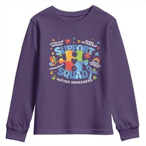 Autism Awareness Support Squad Youth Sweatshirt TS10 Purple Print Your Wear