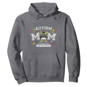 Autism Mom Hoodie Much Stronger Messy Bun ASD Autism Awareness TS10 Charcoal Print Your Wear