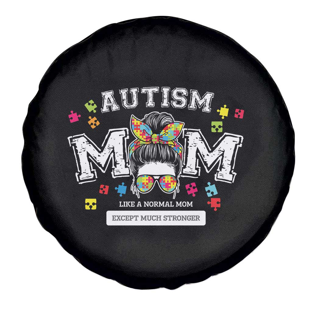 Autism Mom Spare Tire Cover Much Stronger Messy Bun ASD Autism Awareness TS10 Print Your Wear