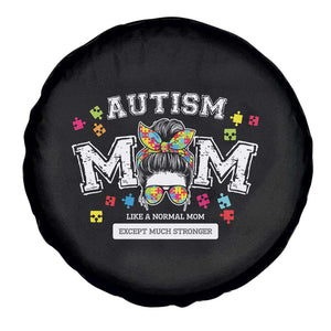 Autism Mom Spare Tire Cover Much Stronger Messy Bun ASD Autism Awareness TS10 Print Your Wear