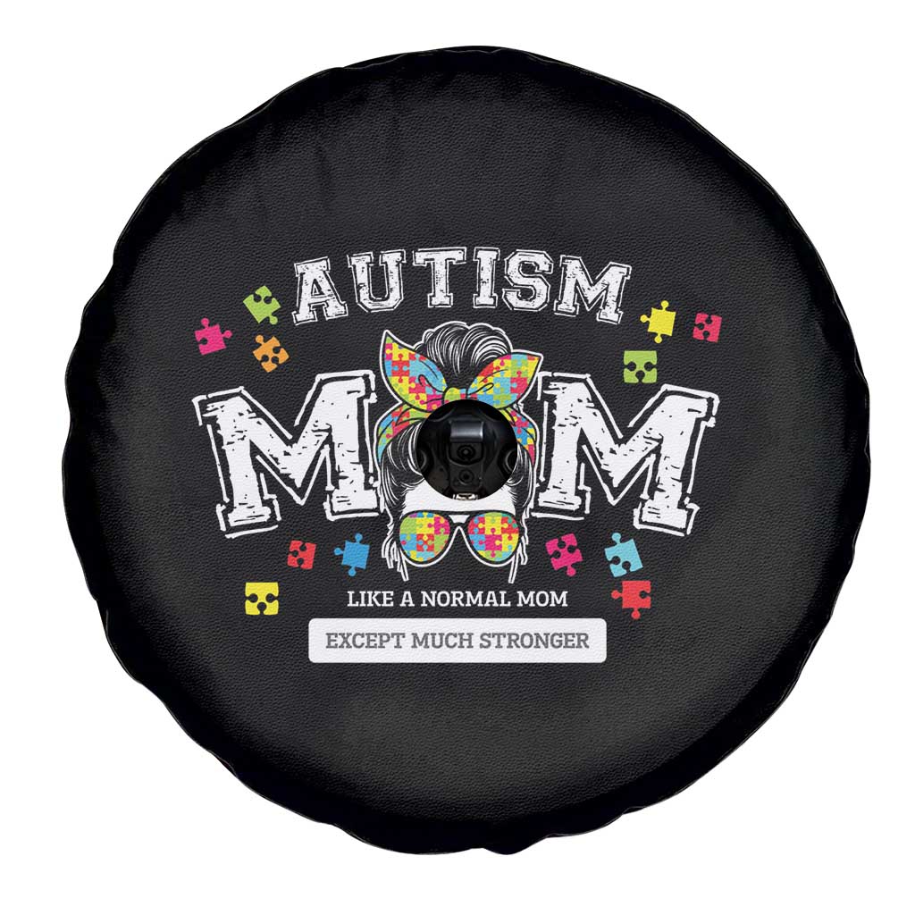 Autism Mom Spare Tire Cover Much Stronger Messy Bun ASD Autism Awareness TS10 Print Your Wear