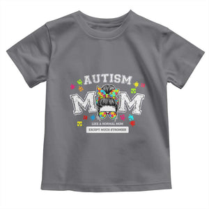 Autism Mom Toddler T Shirt Much Stronger Messy Bun ASD Autism Awareness TS10 Charcoal Print Your Wear