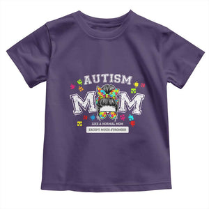 Autism Mom Toddler T Shirt Much Stronger Messy Bun ASD Autism Awareness TS10 Purple Print Your Wear