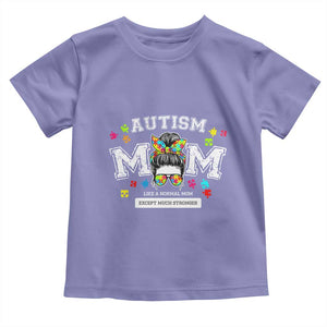 Autism Mom Toddler T Shirt Much Stronger Messy Bun ASD Autism Awareness TS10 Violet Print Your Wear