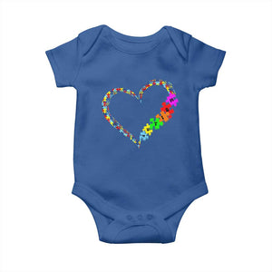 Autism Awareness Love Heart Puzzle Piece Baby Onesie TS10 Royal Blue Print Your Wear