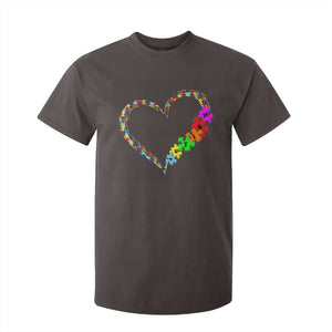 Autism Awareness Love Heart Puzzle Piece T Shirt For Kid TS10 Dark Chocolate Print Your Wear