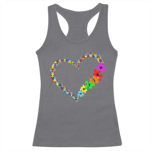 Autism Awareness Love Heart Puzzle Piece Racerback Tank Top TS10 Charcoal Print Your Wear