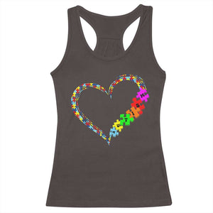Autism Awareness Love Heart Puzzle Piece Racerback Tank Top TS10 Dark Chocolate Print Your Wear