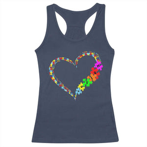 Autism Awareness Love Heart Puzzle Piece Racerback Tank Top TS10 Navy Print Your Wear