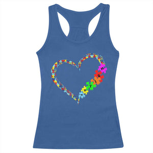 Autism Awareness Love Heart Puzzle Piece Racerback Tank Top TS10 Royal Blue Print Your Wear