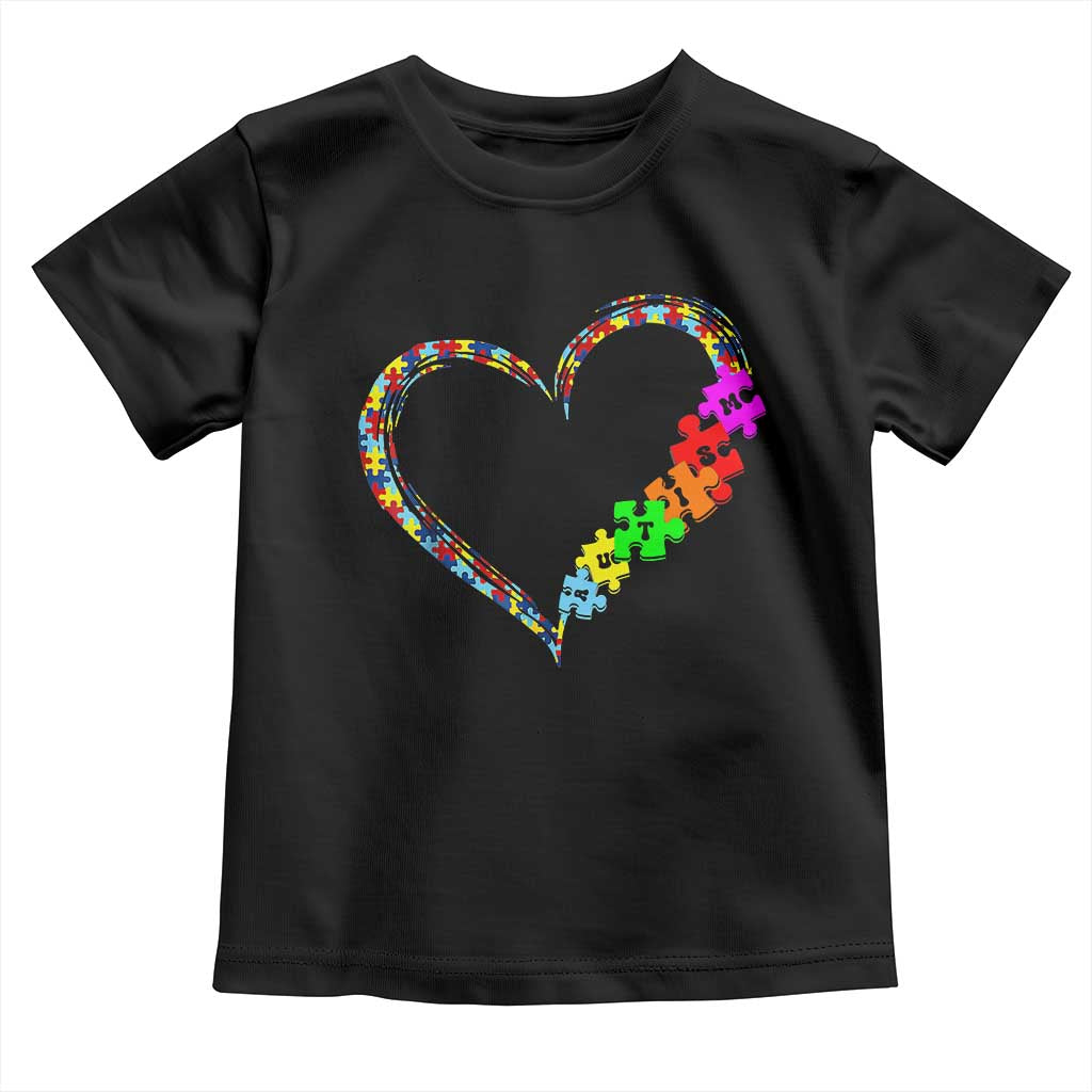 Autism Awareness Love Heart Puzzle Piece Toddler T Shirt TS10 Black Print Your Wear