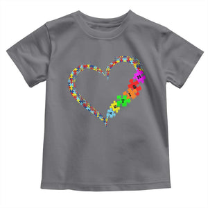 Autism Awareness Love Heart Puzzle Piece Toddler T Shirt TS10 Charcoal Print Your Wear